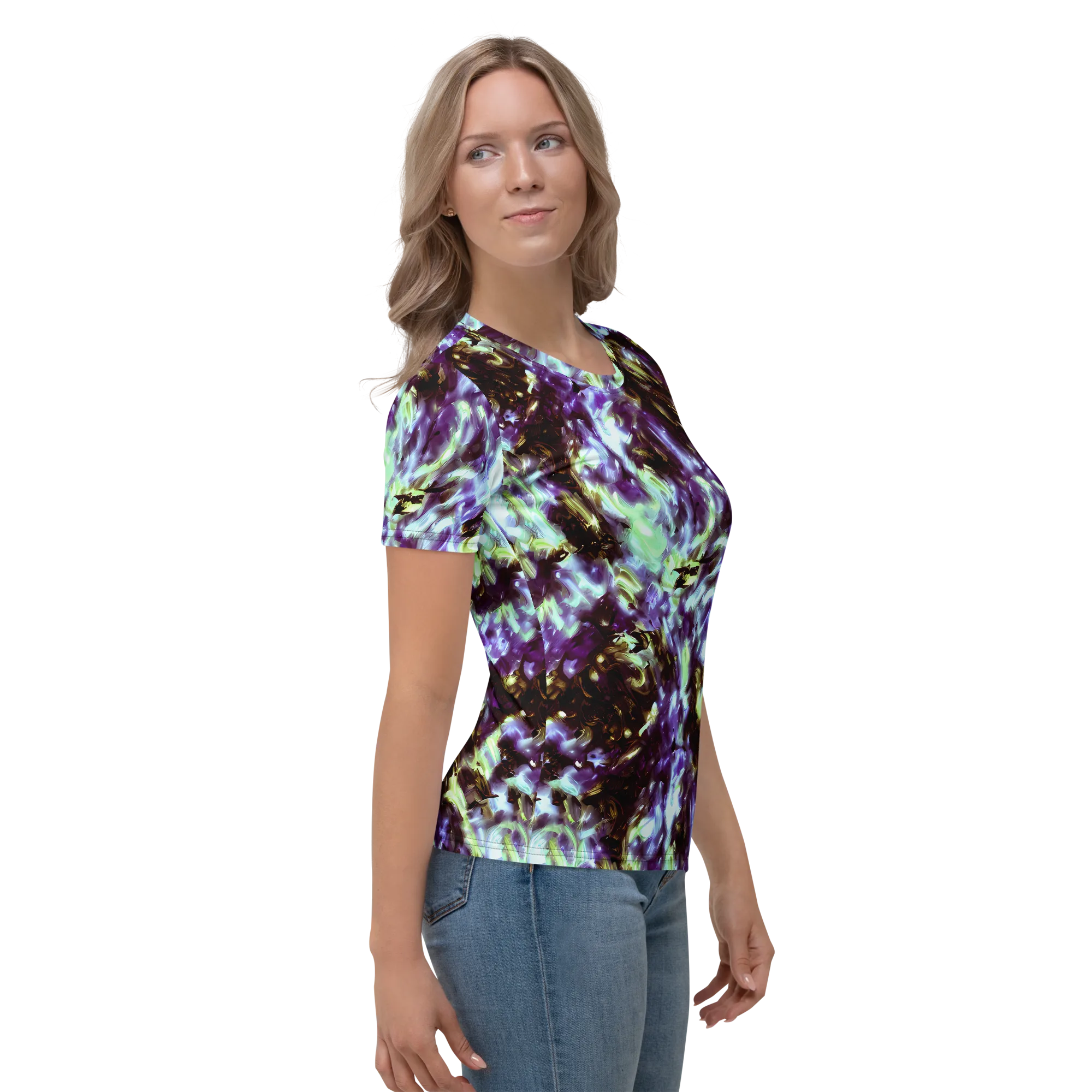 Aurora Molten on Women's Crew Neck T-Shirt — Right