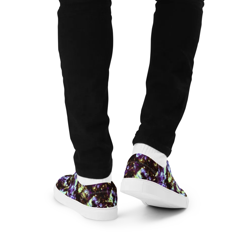 Aurora Molten on Men's Lace-Up Canvas Shoes — Back