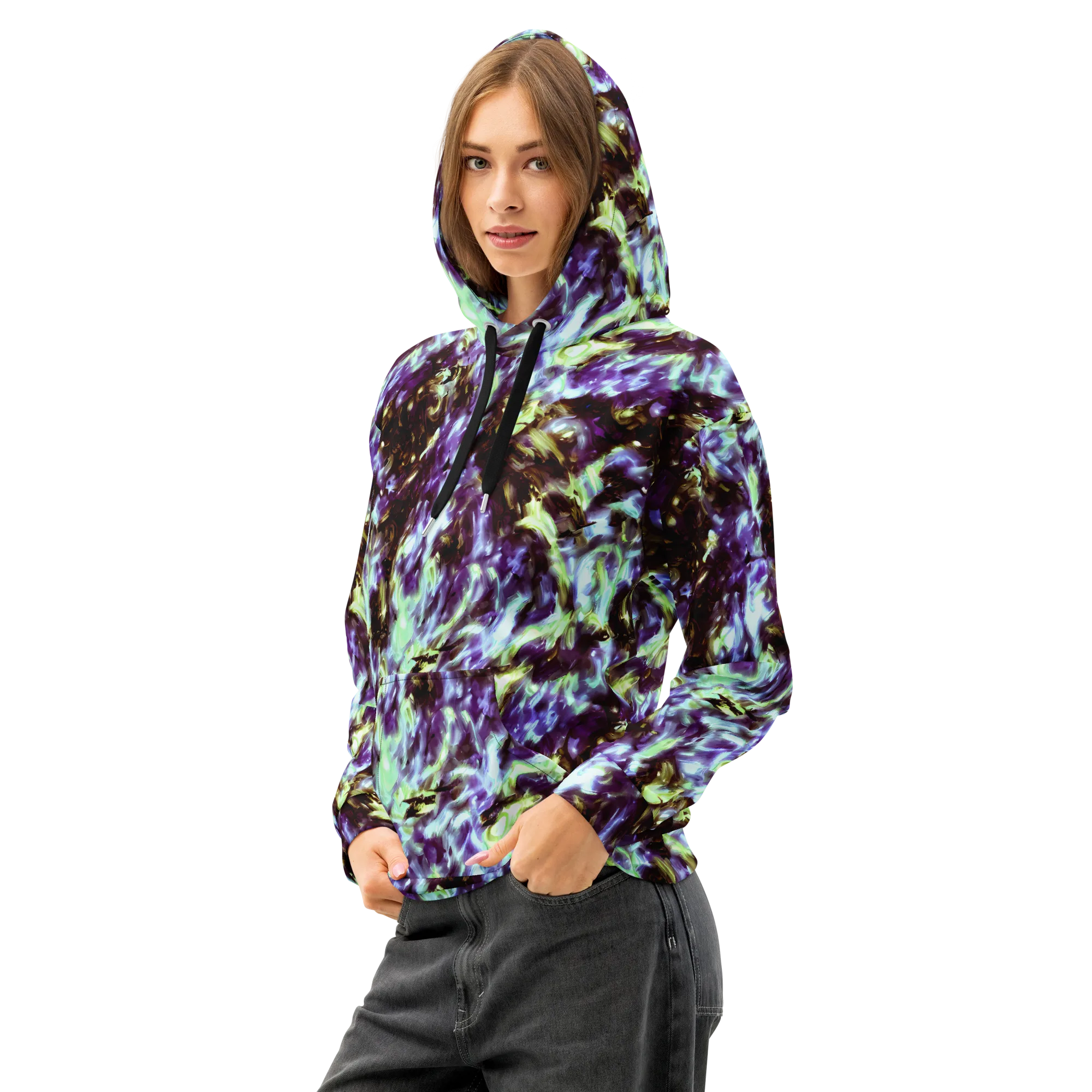 Aurora Molten on Cotton Hoodie — Left Front