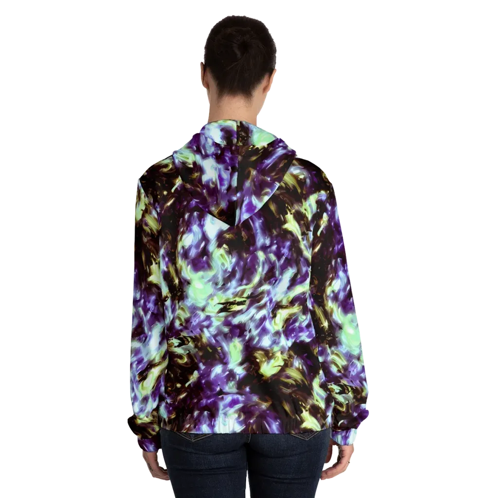 Aurora Molten on Women's Full-Zip Hoodie — Back On Person