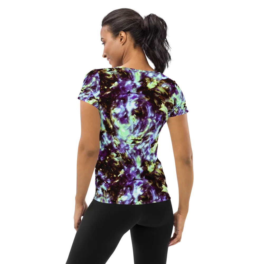 Aurora Molten on Women's Athletic T-Shirt — Back