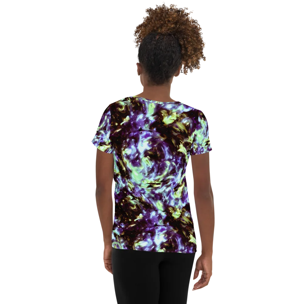 Aurora Molten on Women's Athletic T-Shirt — Back