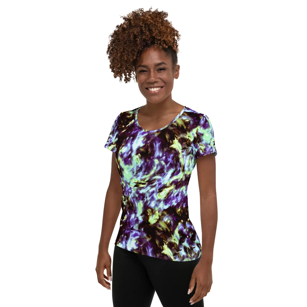 Aurora Molten on Women's Athletic T-Shirt — Left