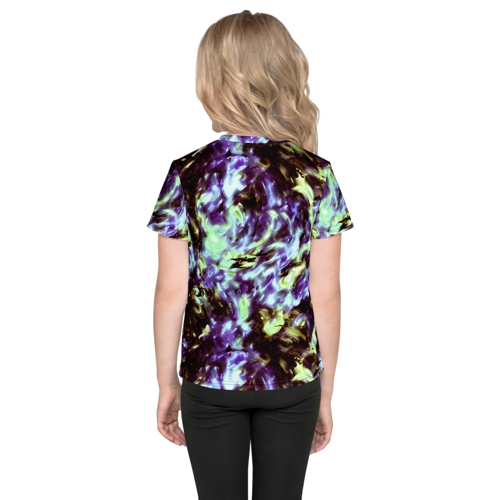 Aurora Molten on Kids Crew Neck T-Shirt — Back