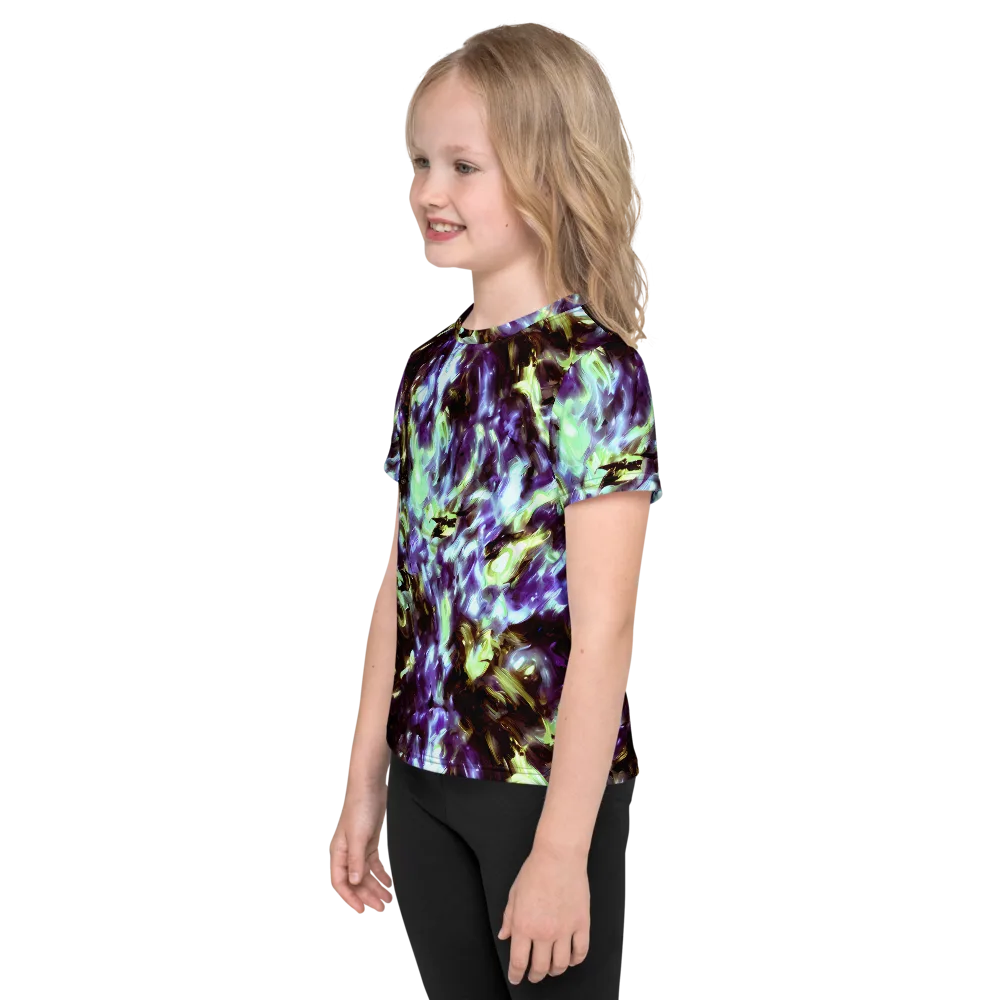 Aurora Molten on Kids Crew Neck T-Shirt — Left