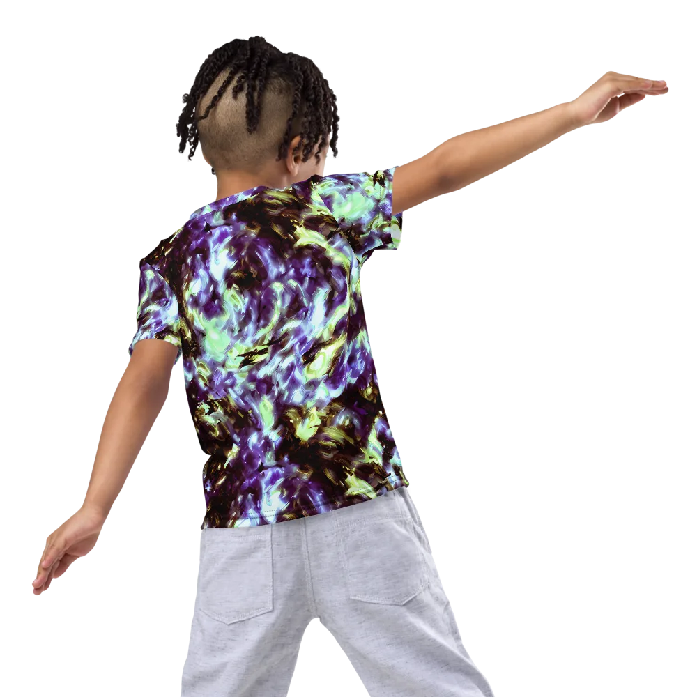 Aurora Molten on Kids Crew Neck T-Shirt — Back