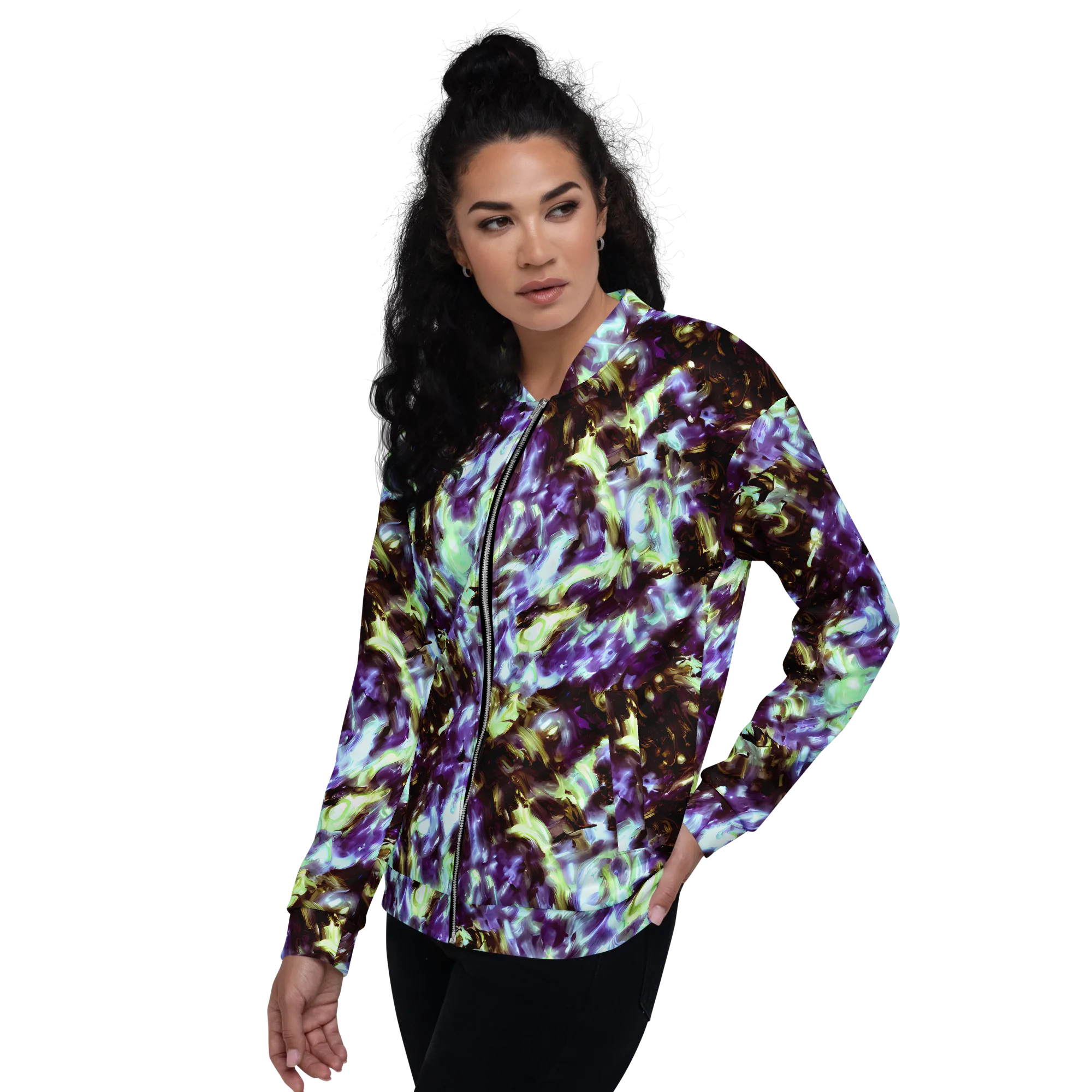 Aurora Molten on Bomber Jacket — Left