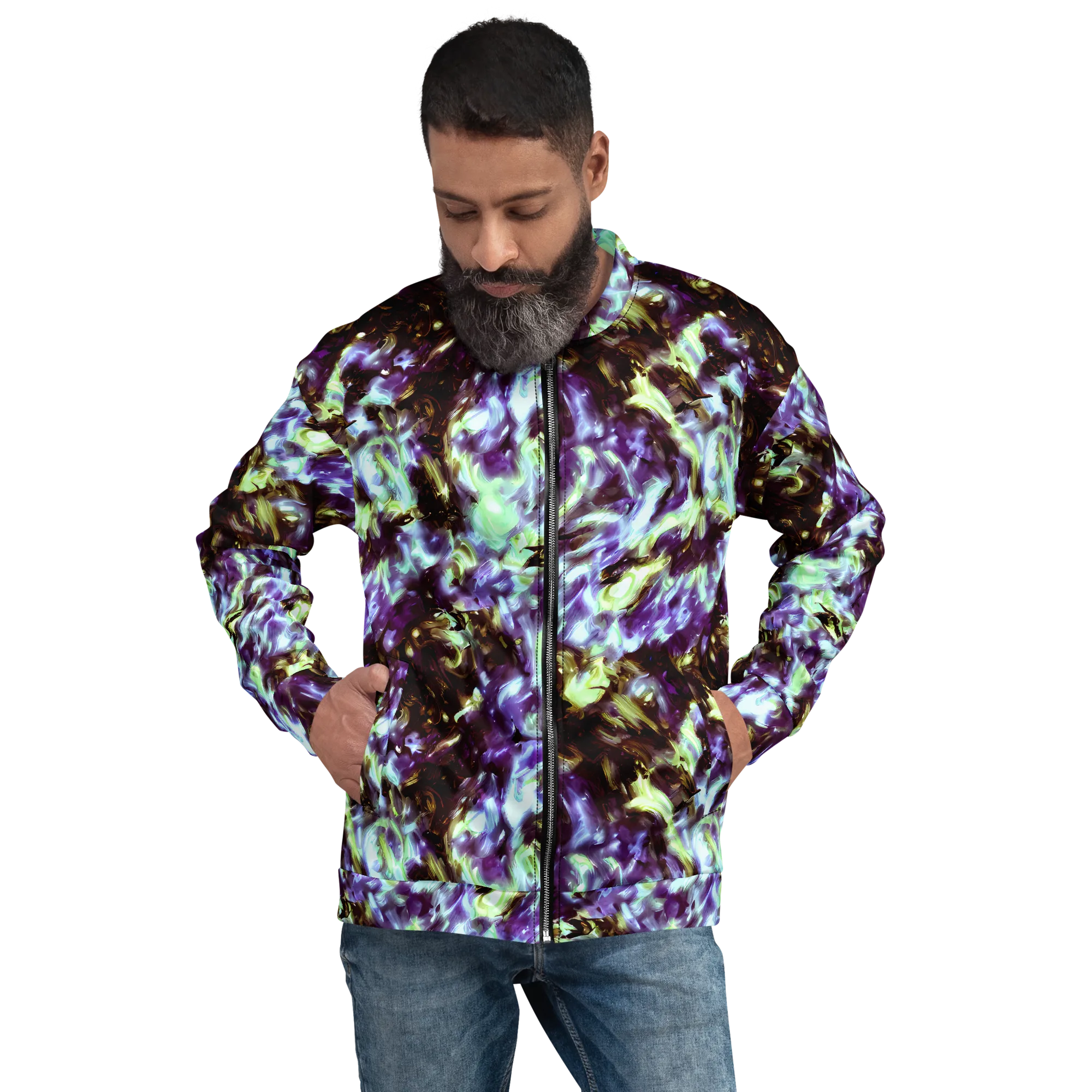 Aurora Molten on Bomber Jacket — Front