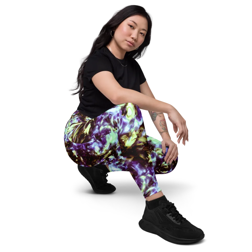 Aurora Molten on Leggings with Pockets — Right Front