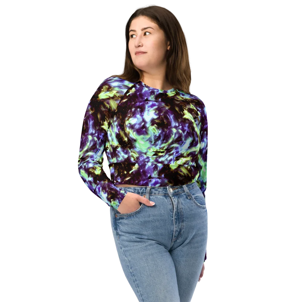 Aurora Molten on Long Sleeve Crop Top — Front