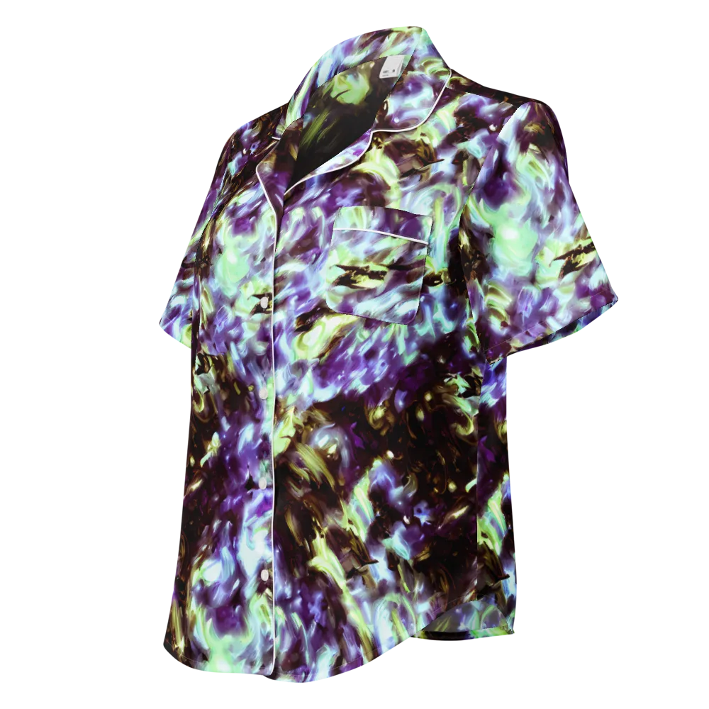 Aurora Molten on Women's Short Sleeve Pajama Top — Left Front