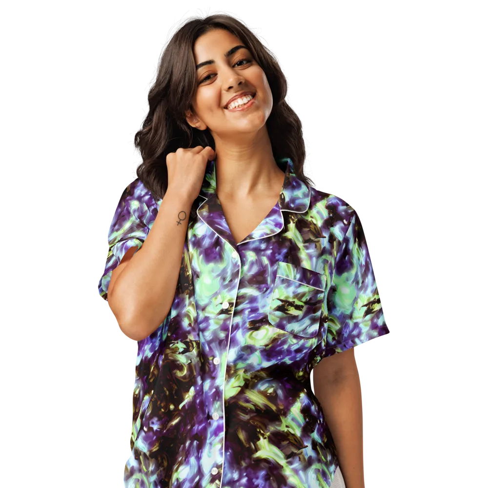 Aurora Molten on Women's Short Sleeve Pajama Top — Front