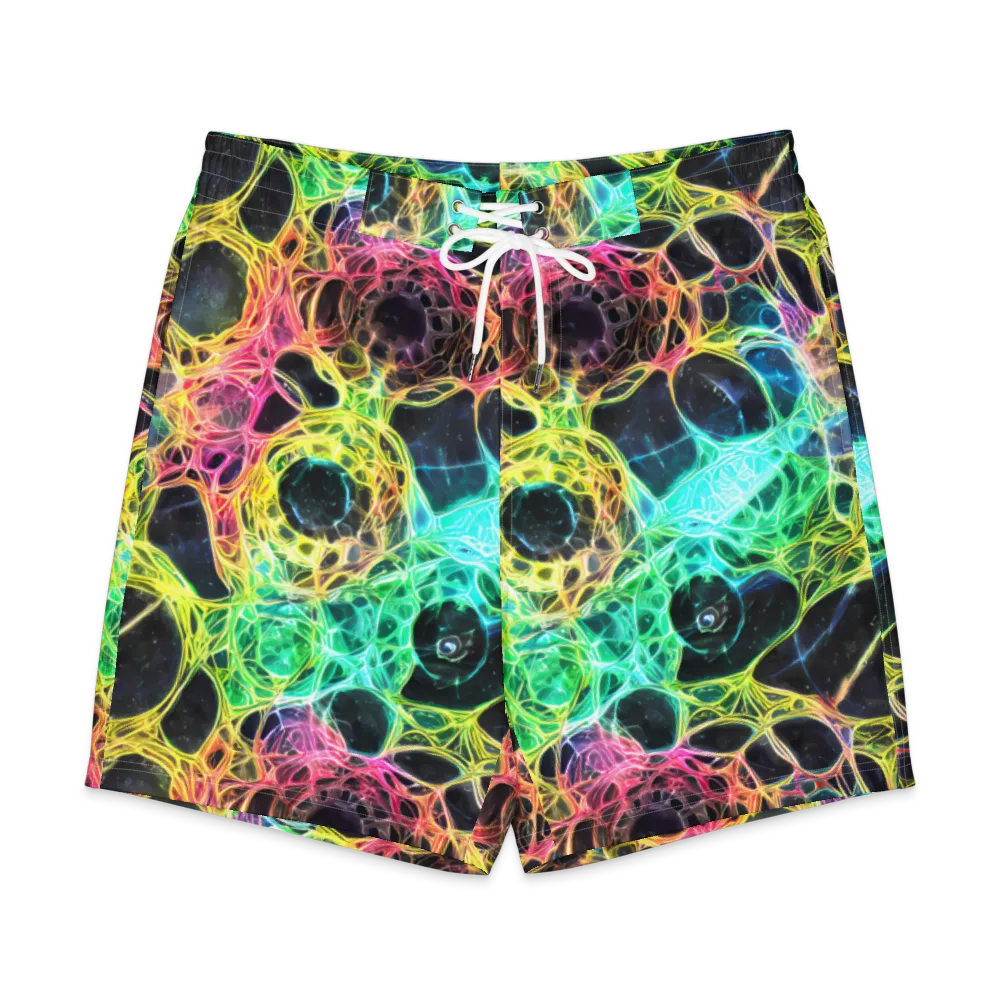 Neon Celestial Web on Men's Board Shorts — Front