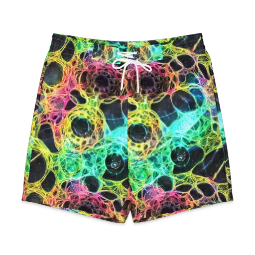 Neon Celestial Web on a Men's Board Shorts