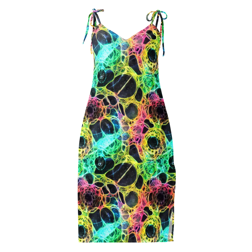 Neon Celestial Web on Slip Dress — Front