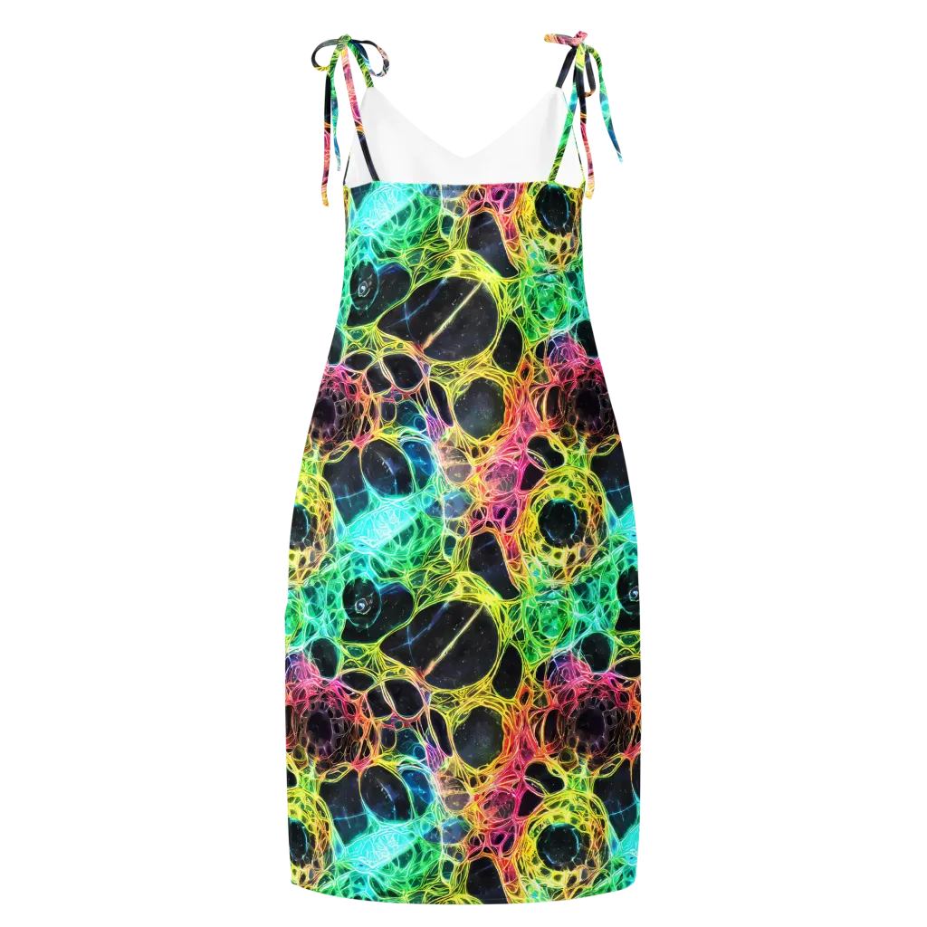 Neon Celestial Web on Slip Dress — Back