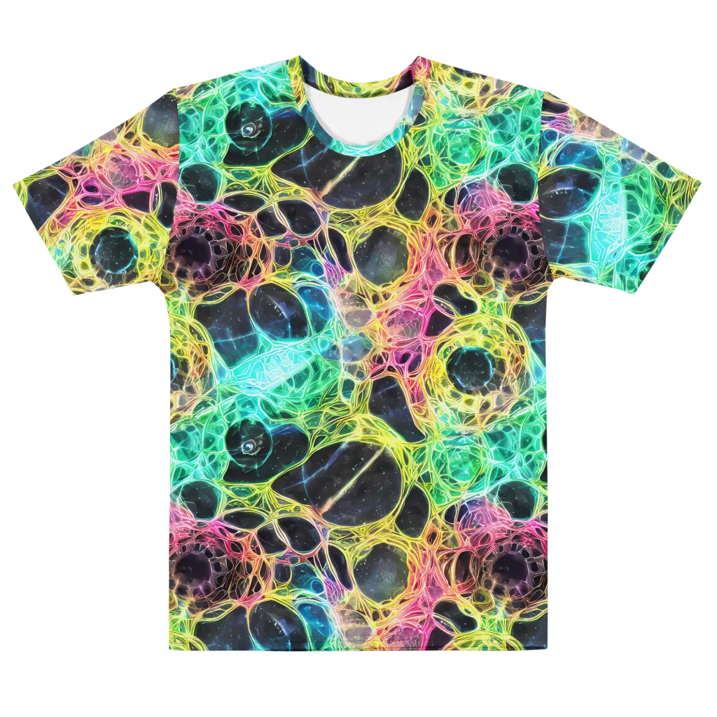 Neon Celestial Web on Men's Cotton Crew Neck T-Shirt — Front
