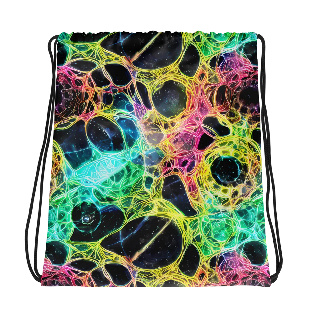 Neon Celestial Web on Drawstring Bag — Photo