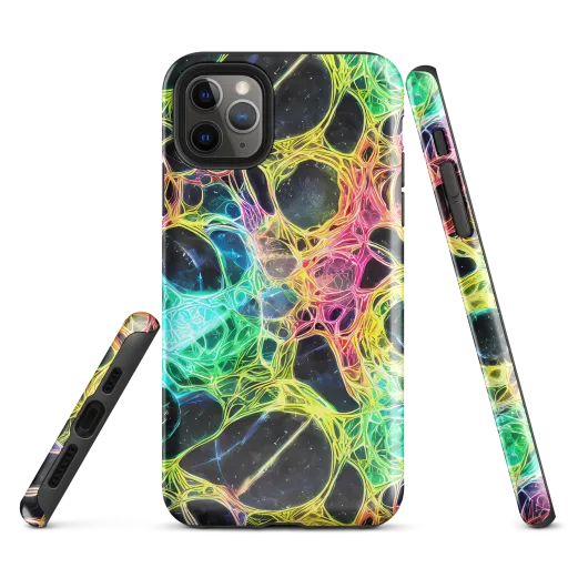 Neon Celestial Web on a Tough Case for iPhone®