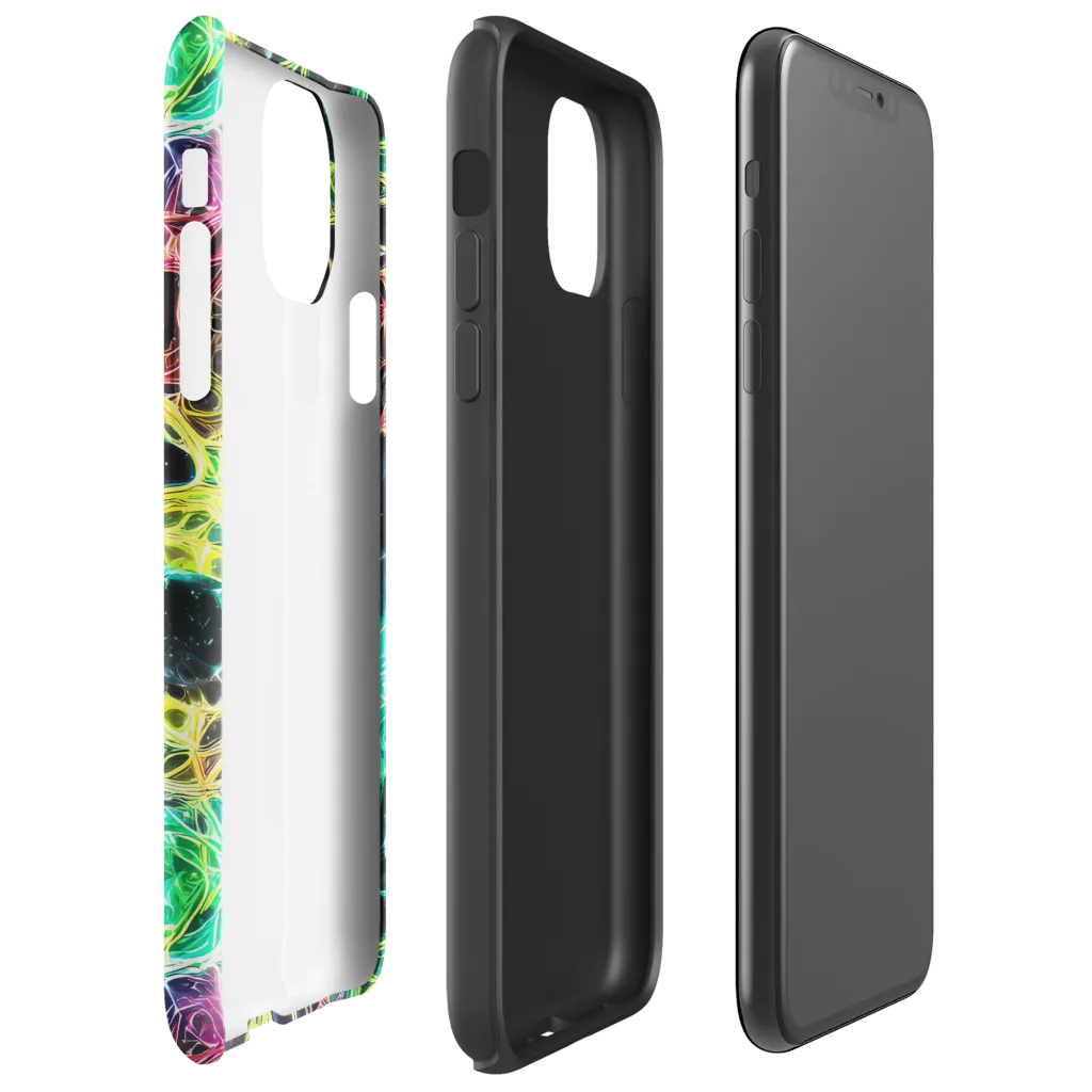 Neon Celestial Web on Tough Case for iPhone® — Right