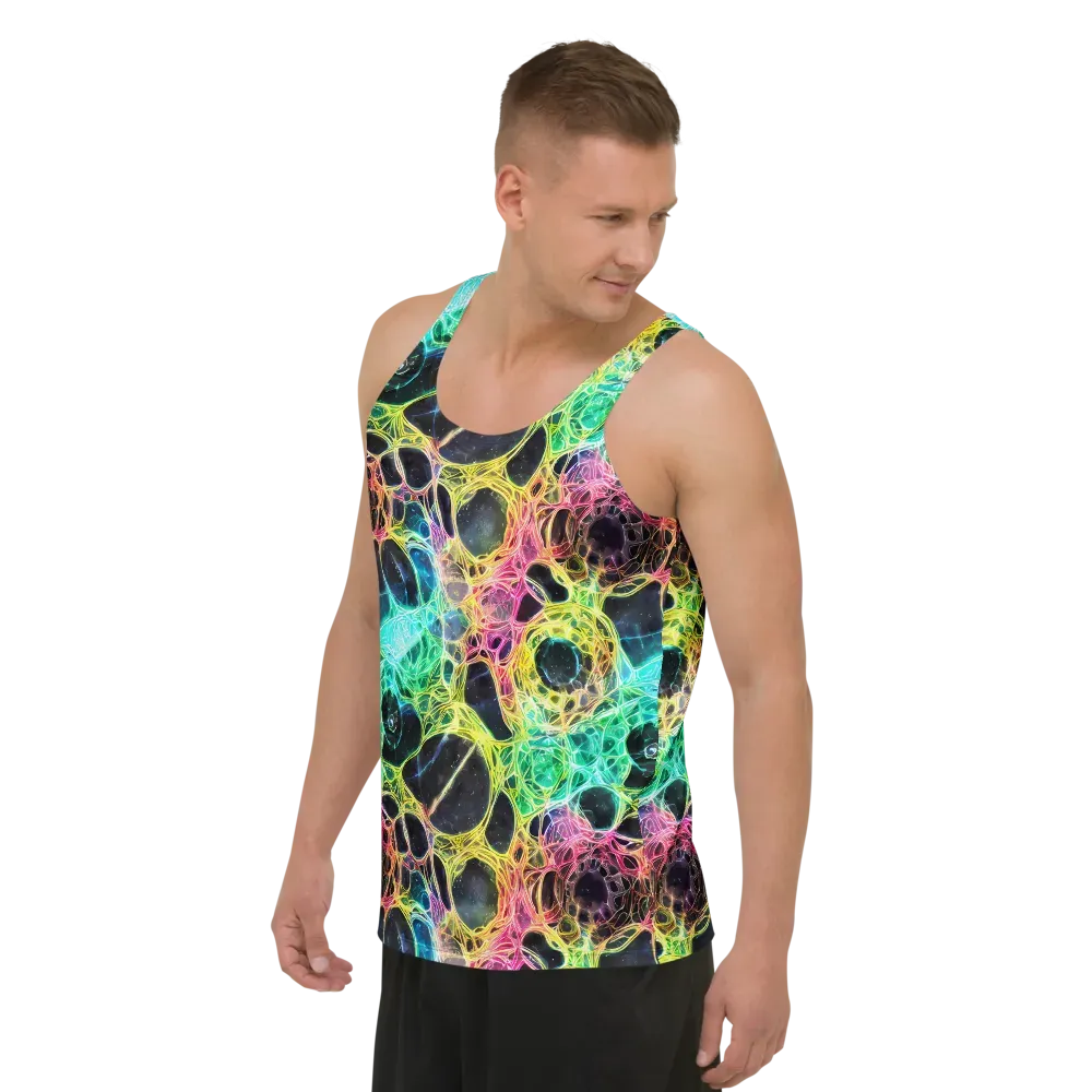 Neon Celestial Web on Men's Tank Top — Left Front