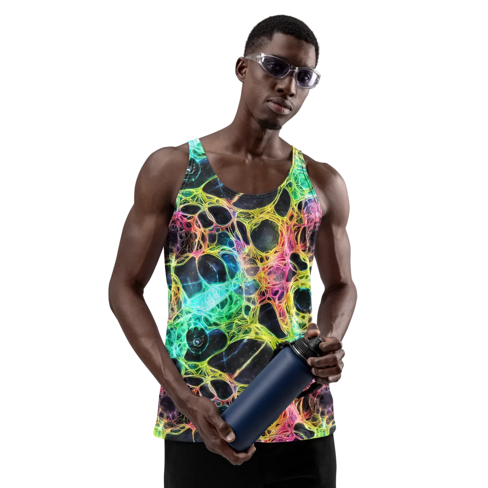 Neon Celestial Web on Men's Tank Top — Front