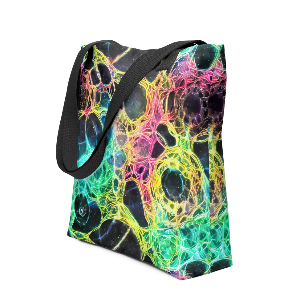 Neon Celestial Web on Tote Bag — Front