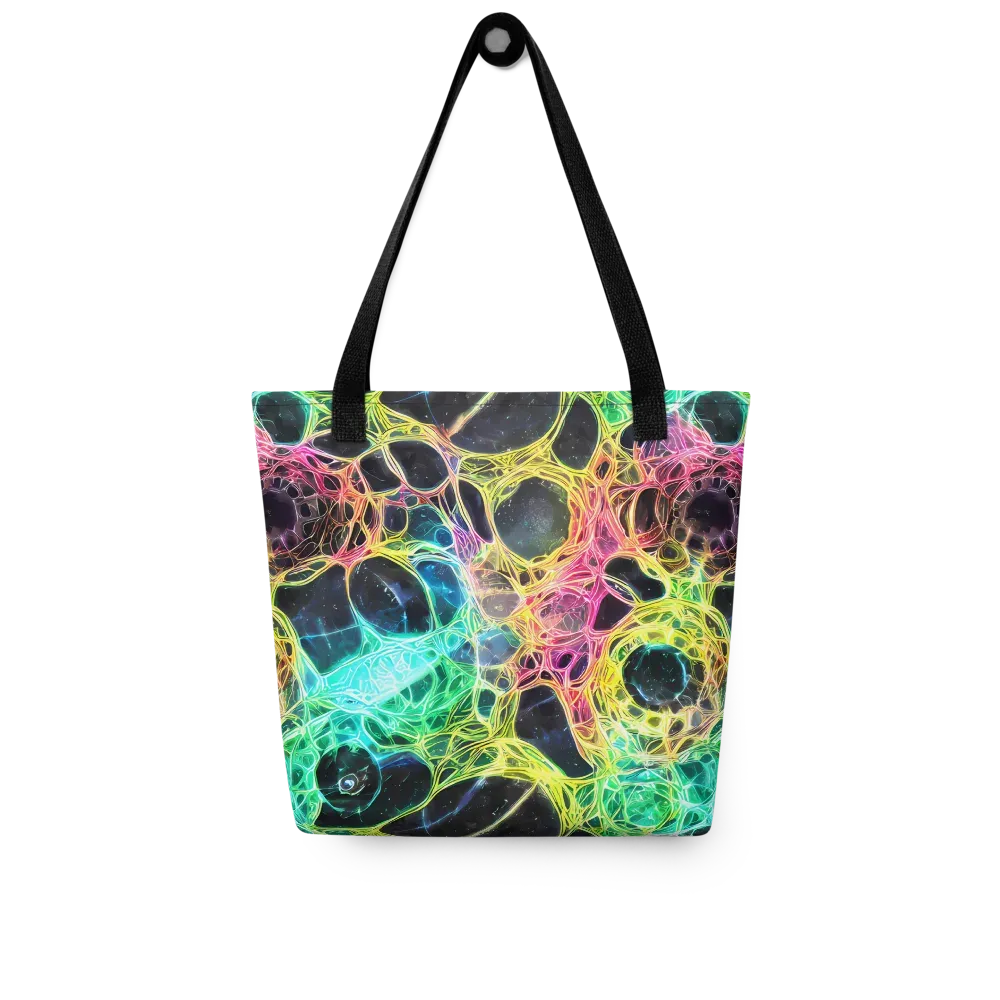 Neon Celestial Web on Tote Bag — Front