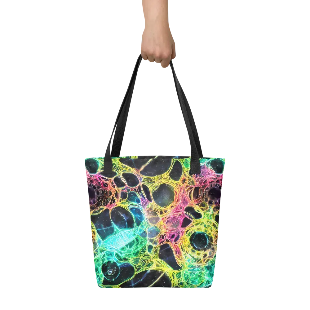 Neon Celestial Web on Tote Bag — Front