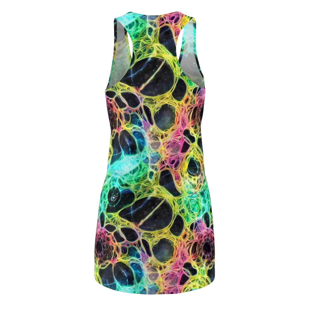 Neon Celestial Web on Racerback Dress — Back