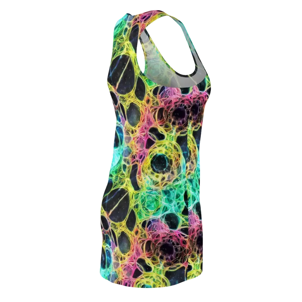 Neon Celestial Web on Racerback Dress — Back Side