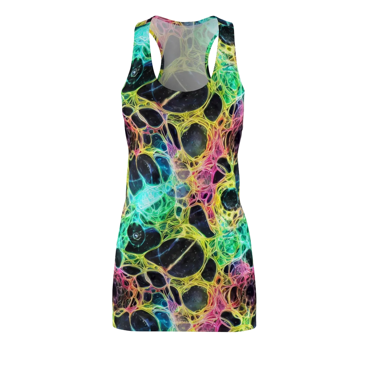 Neon Celestial Web on Racerback Dress — Front