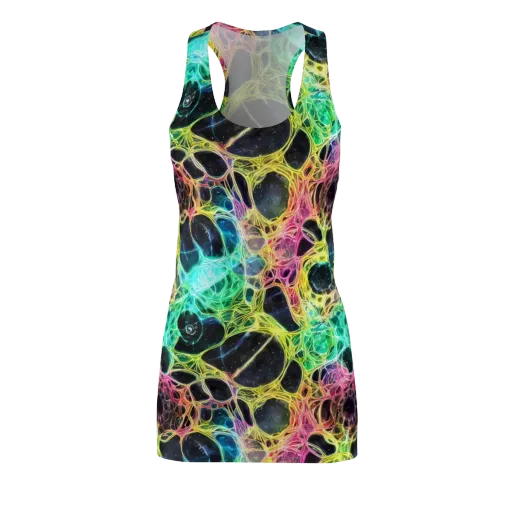 Neon Celestial Web on a Racerback Dress