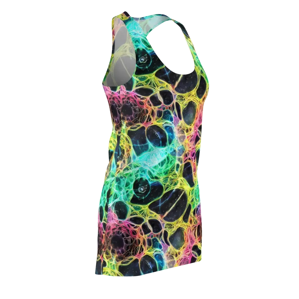 Neon Celestial Web on Racerback Dress — Front Side