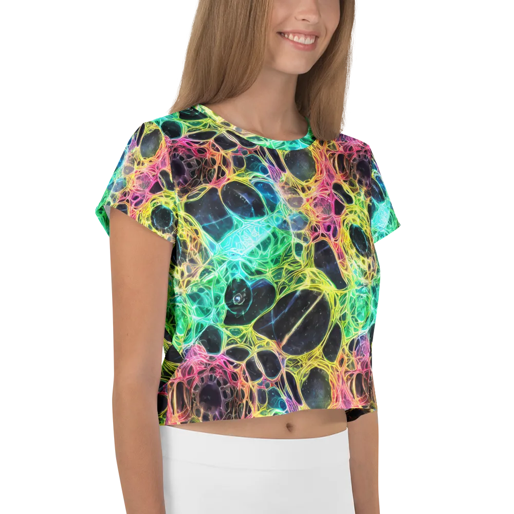 Neon Celestial Web on Crop Tee — Right
