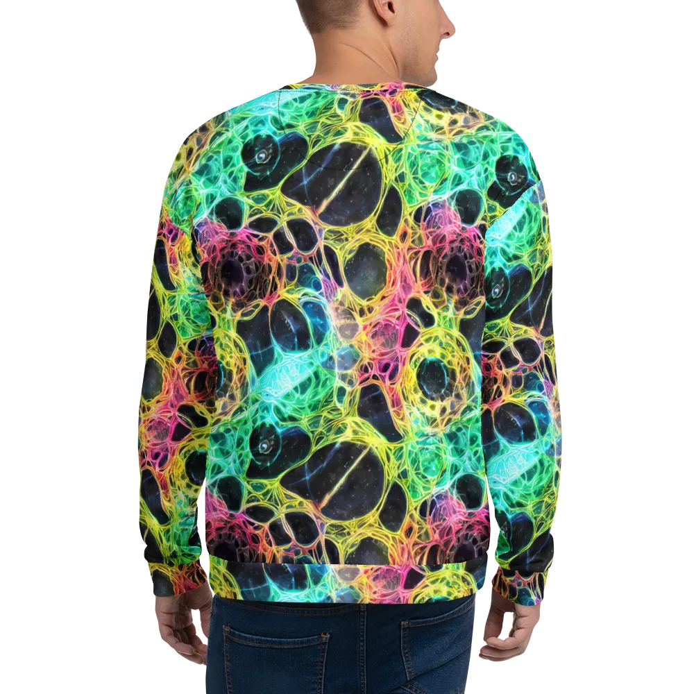 Neon Celestial Web on Sweatshirt — Back