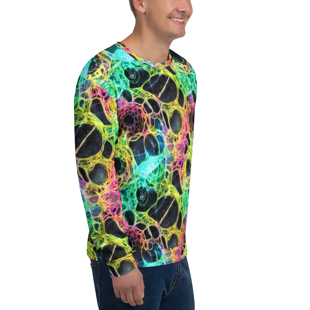 Neon Celestial Web on Sweatshirt — Right Front
