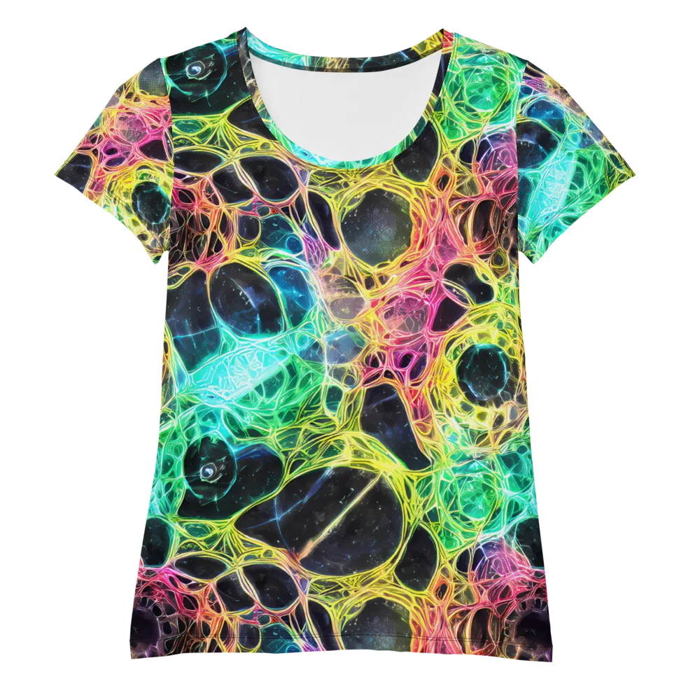 Neon Celestial Web on Women's Athletic T-Shirt — Front