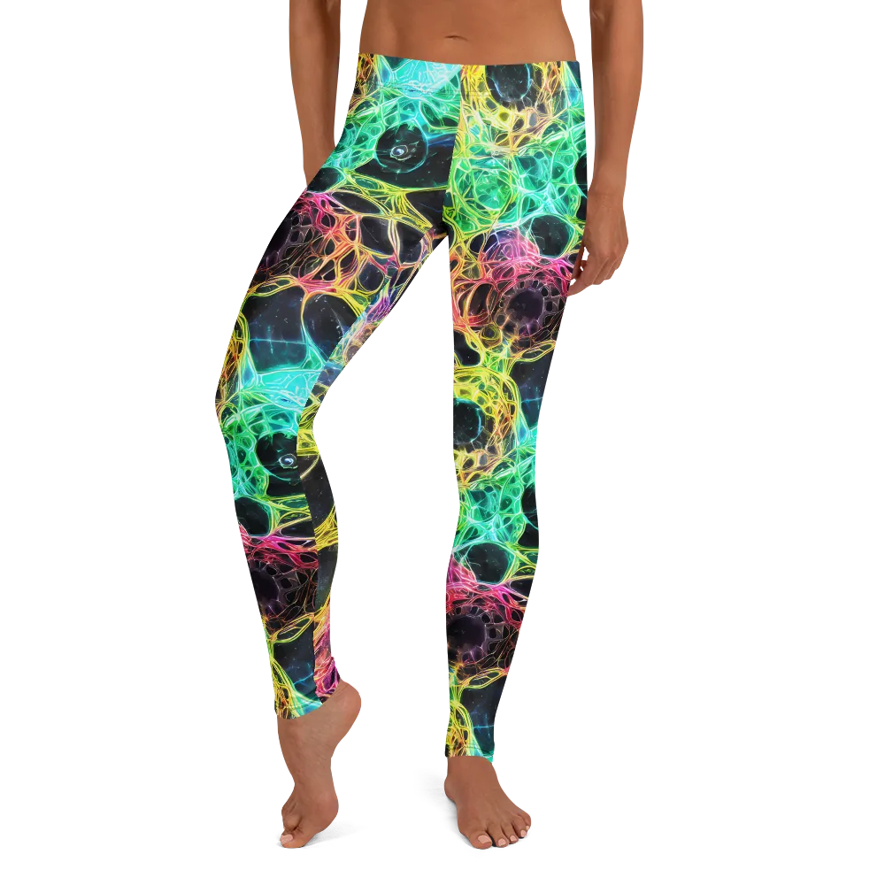 Neon Celestial Web on Leggings — Front