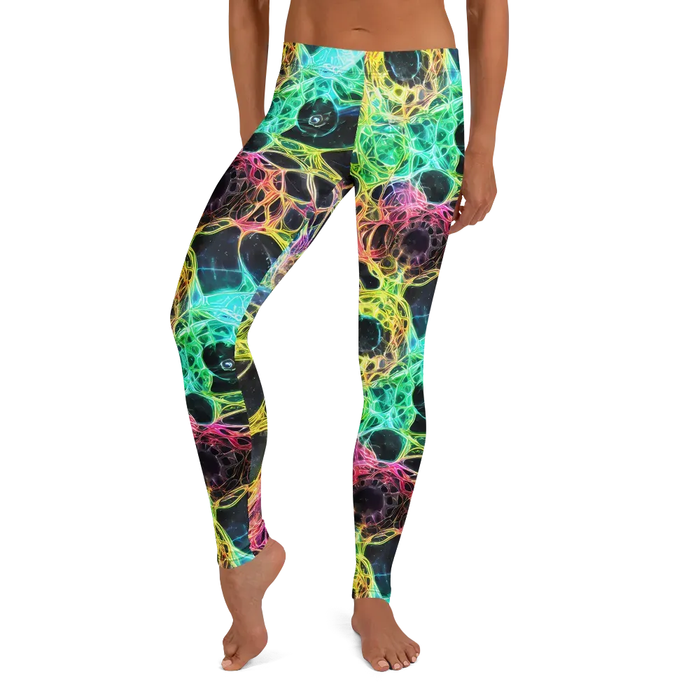 Neon Celestial Web on Leggings — Front