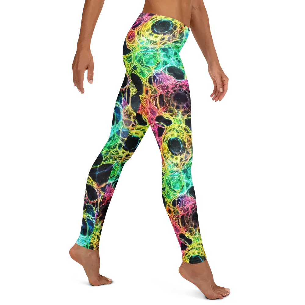 Neon Celestial Web on Leggings — Right