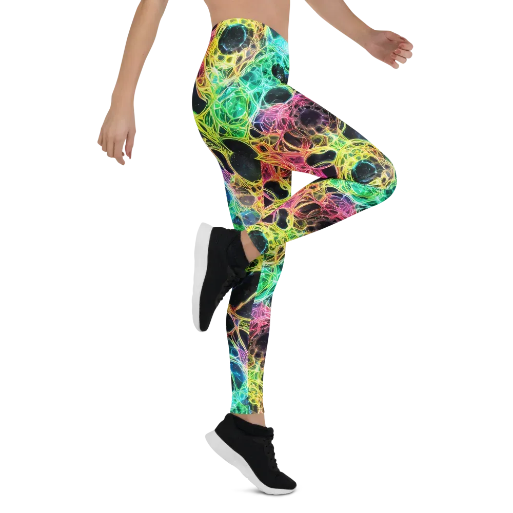 Neon Celestial Web on Leggings — Right