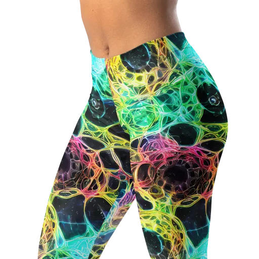 Neon Celestial Web on a Leggings