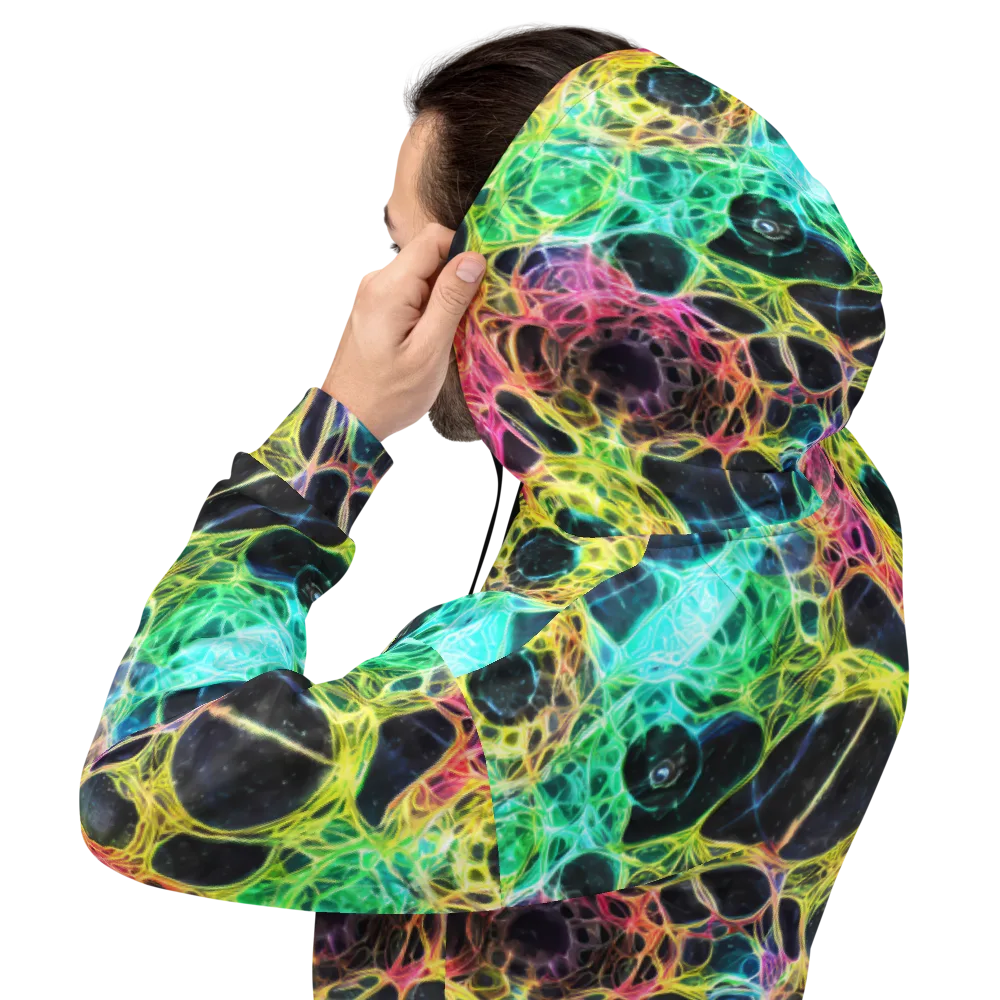 Neon Celestial Web on Hoodie — Back