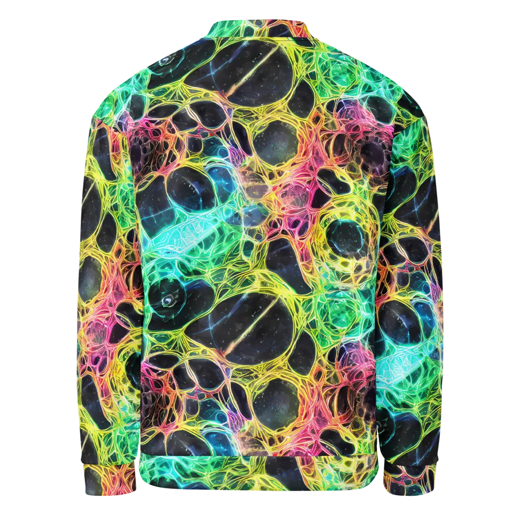 Neon Celestial Web on Bomber Jacket — Back
