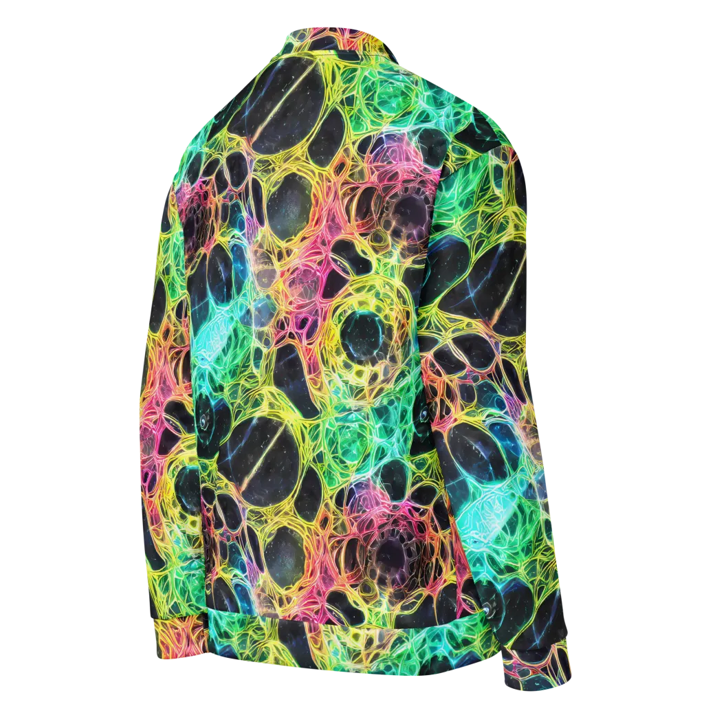 Neon Celestial Web on Bomber Jacket — Right Back