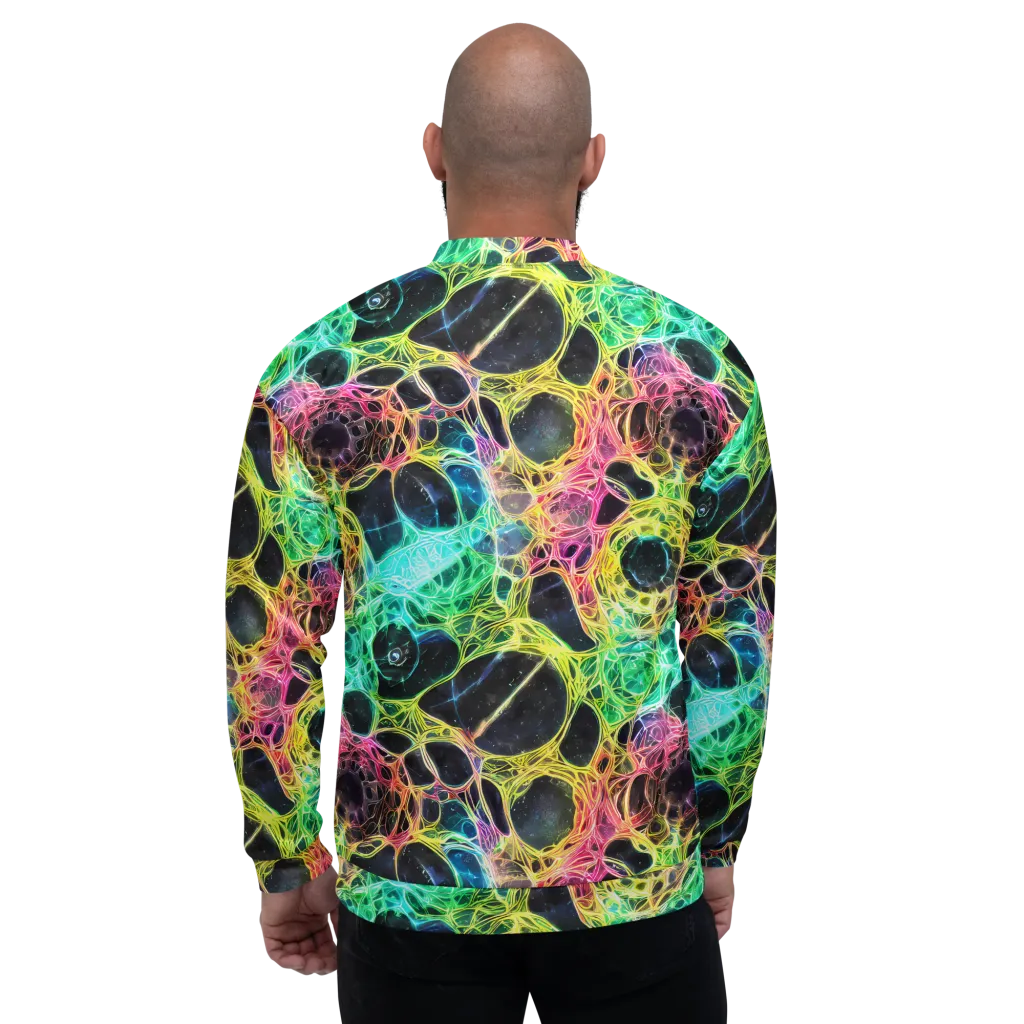 Neon Celestial Web on Bomber Jacket — Back