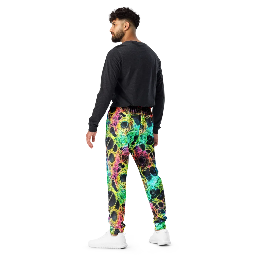 Neon Celestial Web on Men's Joggers — Back