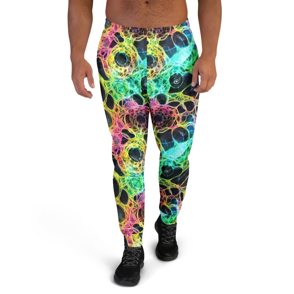 Neon Celestial Web on Men's Joggers — Front
