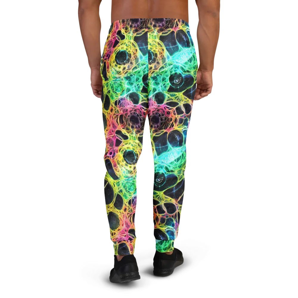 Neon Celestial Web on Men's Joggers — Back